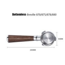 커피필터 핸드드립 여과지54mm 더블 마우스 필터 바구니 교체 에스프레소 커피 머신 액세서리 브레빌 870/, 14 54mm-Ablack