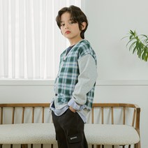 올리반 믹스 체크 가디건