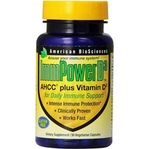 아메리칸바이오사이언스 ImmPowerD3 AHCC 30캡슐, 1병, 상품명참조