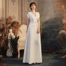 새틴 셀프웨딩 야외 결혼식 돌잔치 롱 드레스 리마인드웨딩 촬영