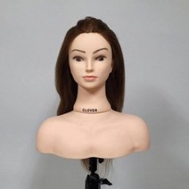 클로버 미용 커트연습용 인모통가발, 100인모 19인치(D3A19BR)