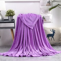 부럽고 따뜻 코럴 플리 겨울 담요 소파 시트 침보 230Gsm 8 사이즈 가볍고 얇은 기계식 워시, Purple, 100x140cm