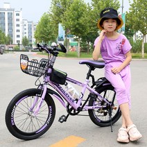 여아 초등 자전거 MTB 산악 도로 아이 어린이 완충, 블루 22인치 단일기어