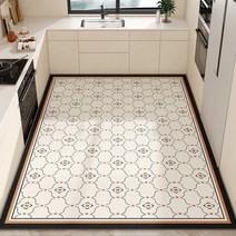 미국 스타일 가죽 주방 바닥 매트 욕실 미끄럼 방지 넓은 영역 러그 홈 장식 방수 및 내유성 카펫, 13.leather A - 200x200cm 78x78