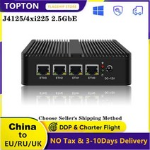 미니 PC 소형 mini 컴퓨터 4 LAN 2.5G 팬리스 pfSense 라우터 셀러론 J4125 인텔 i226 2500M 가상 기계 VPN 방화벽 기기 OPNsense Openw, 해외공급사, No System + 미국, 8GB DDR4 64GB SSD