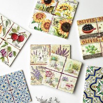 엔틱감성 주방인테리어 도자기 냄비받침 홈데코소품, 옵션 냄비받침 세빌라블루 16x16 B