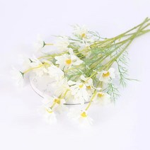 폼폼국화 목화꽃 망고튤립 수국 목가적 스타일 네덜란드어 데이지 꽃 홈 호텔 테이블 장식 시뮬레이션 야생, 06 White_02 5pcs