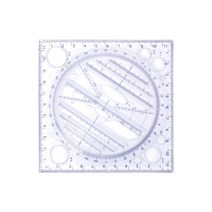 다기능 드로잉 템플릿 제도 회전 눈금자 미술 디자인 건설용 학생 측정 도구, 01 Blue