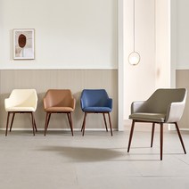 하늘창가구 프리스 가죽의자 팔걸이 소파 카페 식탁의자 4colors, 다크블루