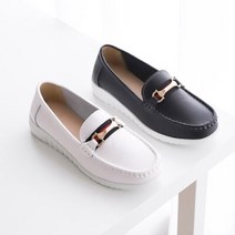 천연 소가죽 고리 장식 슬립온 3cm