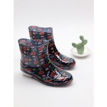 [아이슈즈] 여자 꽃무늬 플라워 PVC 방수 단장화 92140