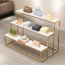 attig 의류매장 전시 진열대 여성복 구두 매장 3단 선반 골드 철제 대형, 1개