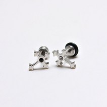 중세 큐빅 십자가 바벨 S.STEEL 피어싱 (1EA)