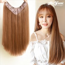 하이유니 스트레이트 펌 반가발 60cm, 다크브라운, 1개