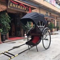 인력거 꾼 행사 수레 특수 전시장 관광 빈티지 소품, 베이지색
