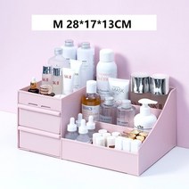 명품 고급 화장품 수납함 정리함 소품 향수 진열장 메이크업 보관함 북유럽 노르딕 주최자 대용량 립스틱 주최자 데스크탑 서랍 보관 용기 보석 매니큐어 상자, 엠핑크