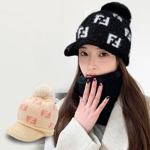 겨울 여성 안감 기모 챙니트 털 에프투 방울 모자