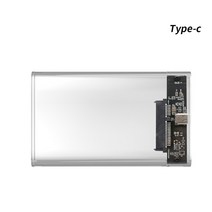 TISHRIC-투명 HDD 케이스 USB 3.0 c타입 SSD 외장 하드 디스크 드라이브 박스/인클로저 2.5 HD Optibay SATA to 6Gbps, TYPE C Color 1