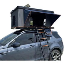 차량용 루프탑 텐트 어닝 자동차 차박용 차위 지붕 오토홈, 블랙케이스브라운색천이중+크로스바