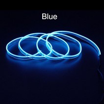 아크릴엠비언트 1M 2M 3M 5M 자동차 인테리어 LED 장식 램프 EL 배선 네온 스트립 DIY 유연한 주변 조명, [07] 파란, [01] USB drive, 07 파란