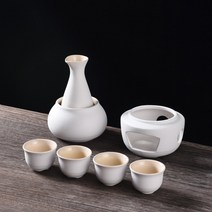 JINGHENG 사케 병 잔 세트 독구리 일본 술병 심플 깔끔 빈티지 선물, E세트개