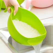 저무리 Rice Washing Filter Strainer Basket Colander Sieve Fruit Vegetable Bowl Drainer Cleaning To, 01 green