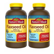 오메가3 Nature Made Flaxseed Oil 네이처 메이드 플랙시드 오일 아마씨유 1400mg 300정 2팩 총 600정 51oz(1445g), 2개
