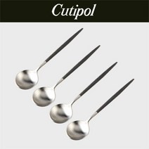 큐티폴 고아 블랙 디저트 스푼 4P 세트, 단품없음