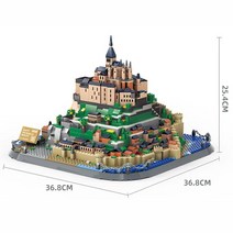 프랑스 몽생미셸 빌라 모델 거리 블록 조립 친구, 01 1392Pcs