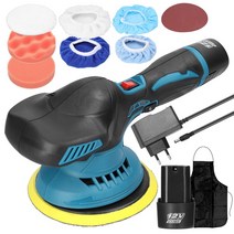 무선 초보 전동 자동차 광택기 6 인치 고효율 왁싱 연마 스펀지 울 보닛 패드 공구, 02 2 pcs battery_01 미국