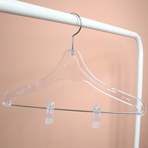 씨인크 플라스틱 투명 옷가게 옷걸이 10개 디피용 여성 남성 아동 집게, 투명바 집게 옷걸이 소