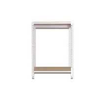 스피드랙 무볼트 조립식 앵글 철제 선반 2단 1000 x 400 x 750, 화이트/12mm 강화 MDF 보드