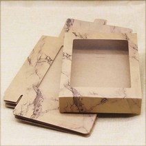 선물포장박스 종이박스 포장상자 사탕 마카롱 포장 10pcs 창이있는 싸바리박스 0, 175x135x35mm, 크래프트 대리석