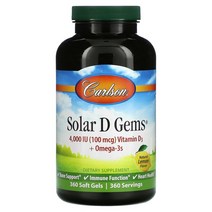 칼슨 Solar D Gems 천연 레몬 향 4000IU 소프트젤 3