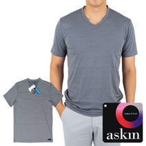 아스킨 냉감 스판 남자 반팔 브이넥셔츠_ASKIN004