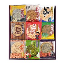 코마츠 일본 과자 센베이 9종 (참깨 땅콩 오징어 사과 호박 등) 50개입 세트