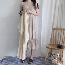 F09901 예쁜 롱끈나시원피스 니트원피스코디용