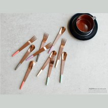 로즈골드 브런치카페 예쁜 티스푼 포크 잘팔리는, 티포크(퍼플), 1개