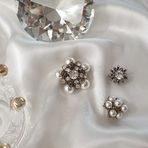 바이끌레르 빈티지 보석 플라워 브로치 세트