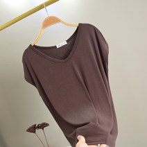 여성 빅사이즈 여름 브이넥 시원한 민소매 모달 티셔츠 6color