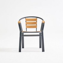 알루미늄프레임 야외용 팔걸이 의자 인테리어체어 정원 테라스 보조 베란다, 월넛