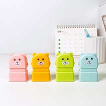 주문제작 의류겸용 곰돌이 스탬프, 노랑/의류검정, K18