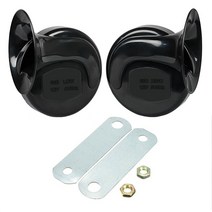 바이크 오토바이 스피커 방수 스테레오 2pcs 12V car Snail Electric Air Horn for Marine Boat Loud Alarm Kit Motorcycle, [02] A pair of black