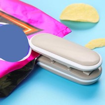 과자봉지 밀봉기 미니 실링기 휴대용 비닐접착기 커팅기, 화이트