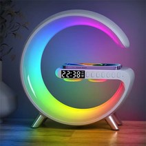 Picky Virgo 침실무드등+ led 시계+블루투스스피커+무선충전 4in1, 흰색