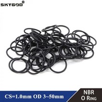 NBR O 링 씰 개스킷 두께 CS 1mm OD 3 ~ 50mm 니트릴 부타디엔 고무 스페이서 내유성 와셔 원형 검정색 50 개, OD 36mm ID 34mm_Black | 1mm