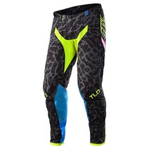 트로이리디자인 Troy Lee Designs 청소년 GP 바지 FRACTURA 네이비 레드, 24, Black/Flo Yellow
