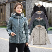 모슬린 엄마옷 후드지퍼 오리털패딩점퍼 EJP110022 마담 미시옷 중년여성의류 빅사이즈 50대 60대여성옷