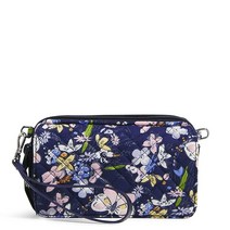 Vera Bradley RFID 보호 기능이 있는 여성용 면 올인원 크로스바디 지갑 Bloom Boom - 재활용, One Size
