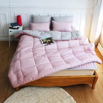 매직크린 마틴 60수아사 차렵이불세트 Q사이즈 핑크, 단품, 에스에이치 본상품선택, 상세페이지 참조